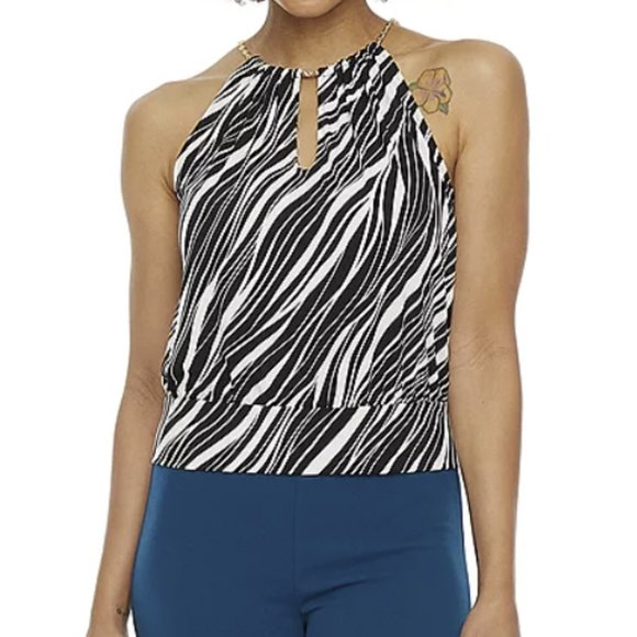BOLD ELEMENTS WOMENS HALTER NECK SLEEVELESS BLOUSE SIZE M #567 - Picture 1 of 3